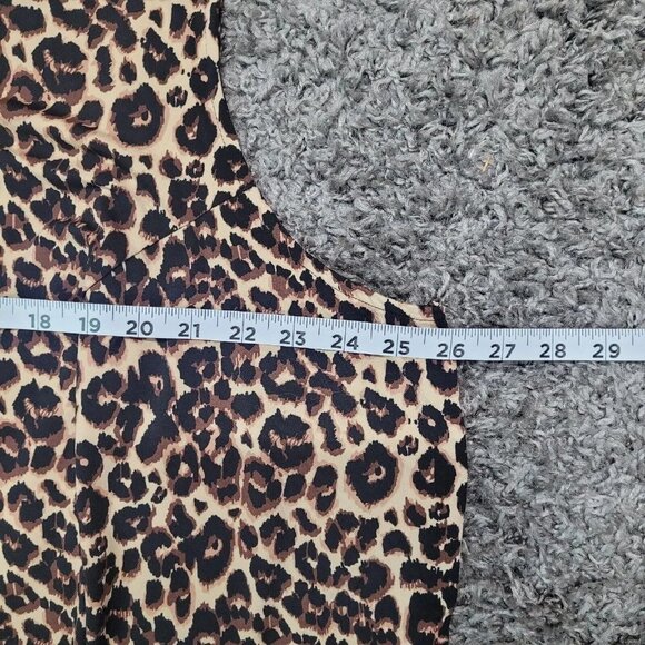 Ellos Plus Size 3X Fit And Flare Knit Pullover Leopard Dress Sleeveless Stretchy - Picture 10 of 10